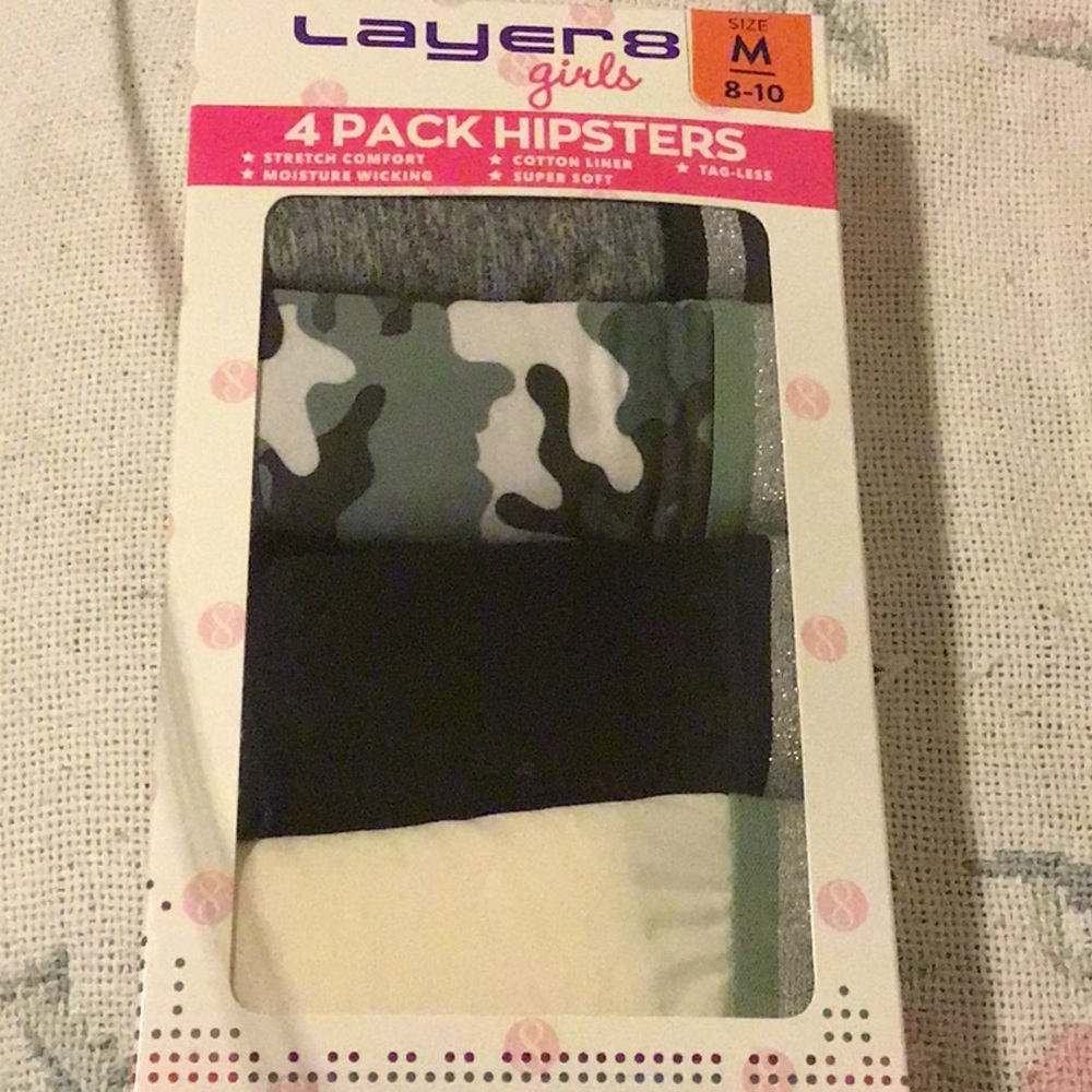 Layer 8 Girls 4 Pack Hipsters